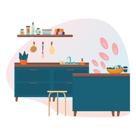 Zero waste kitchen Illustration