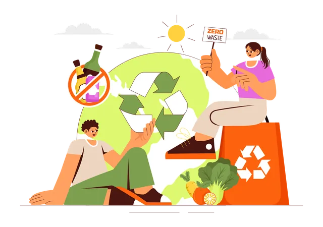 Zero-Waste-Lebensstil  Illustration