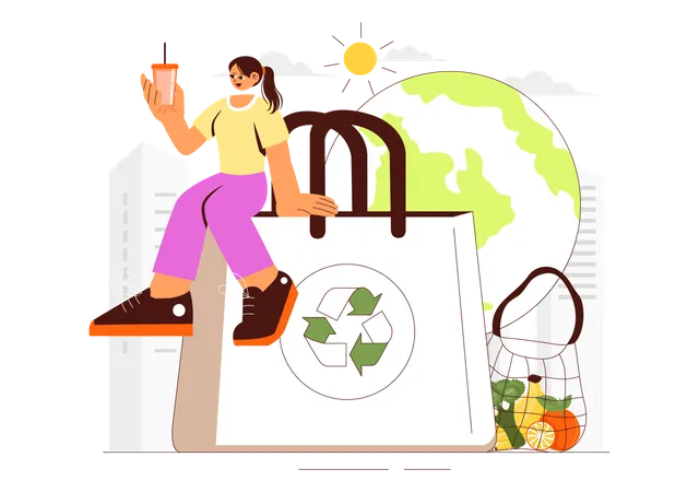 Zero Waste Lifestyle  Illustration