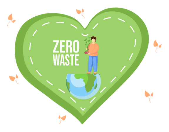 Zero waste to save the planet  Illustration