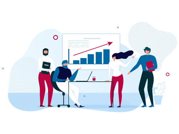 Zielseite für Geschäftsstrategien zur Datenanalyse  Illustration