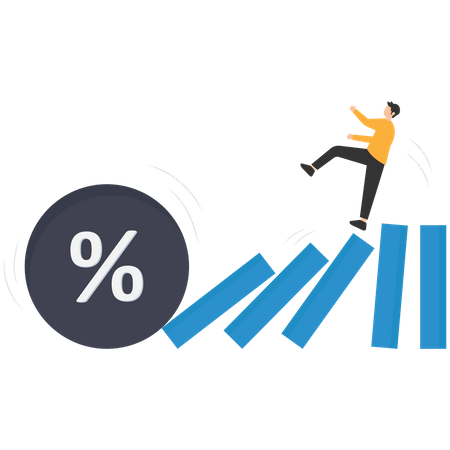 Zinssatz und Inflationsprozentsatz beeinflussen die Wirtschaft  Illustration