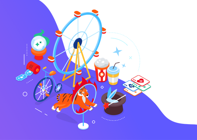 Zirkus und Themenpark  Illustration