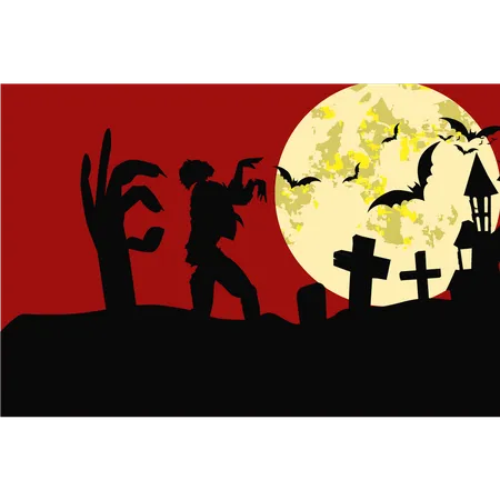 Its A Zombie Halloween Illustration