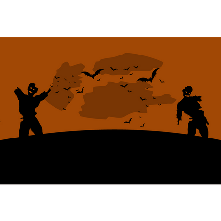 Zombie in der Halloween-Nacht  Illustration