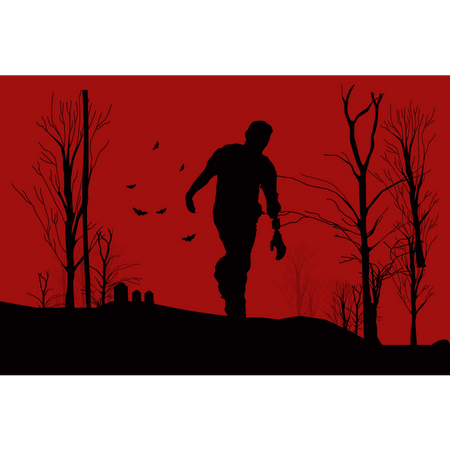 Zombie walking in forest  Illustration