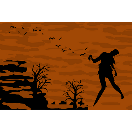 Zombie walking in forest  Illustration