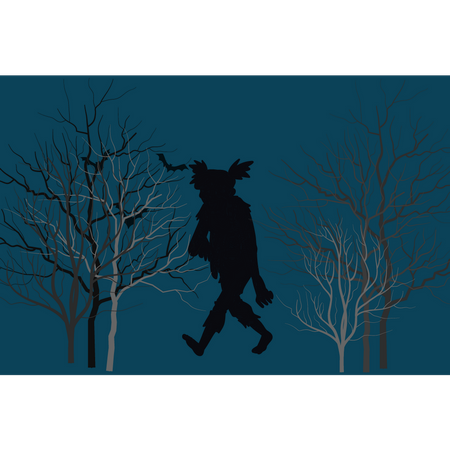 Zombie walking in forest  Illustration