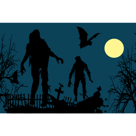 Zombies auf dem Friedhof  Illustration
