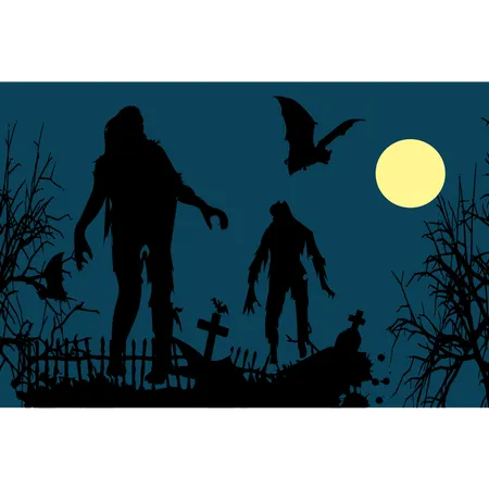 Zombies auf dem Friedhof  Illustration