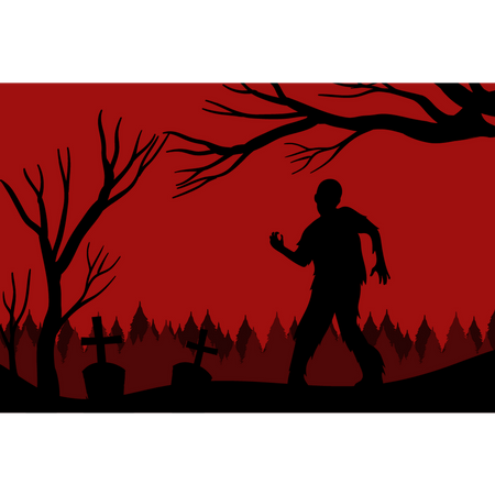 Zombies coming on Halloween Illustration