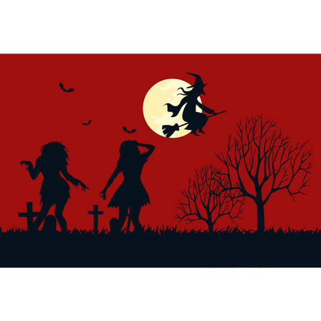 Zombies en el cementerio  Ilustração