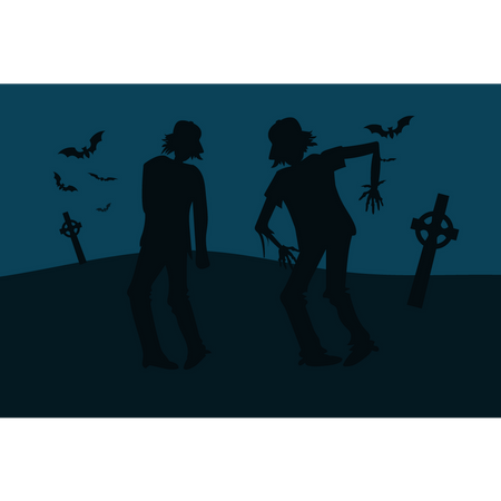 Zombies im Wald  Illustration