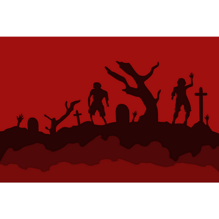 Zombies in der Halloween-Nacht  Illustration