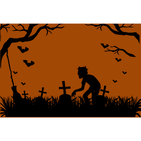 Zombies in der Halloween-Nacht  Illustration