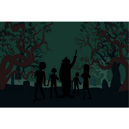 Zombies in forest Illustration