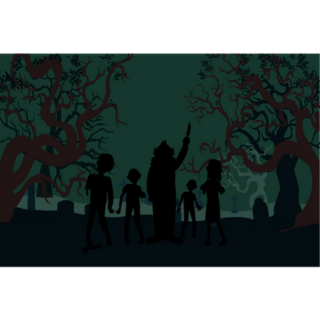 Zombies in forest  Illustration