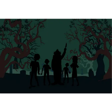 Zombies in forest  Illustration