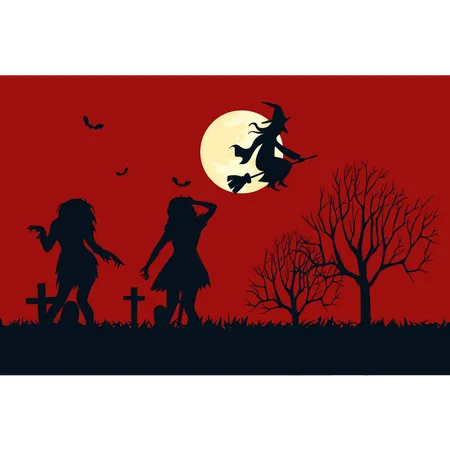 Zombies Are In The Graveyard Illustration