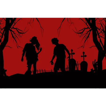 Zombies in graveyard  Illustration