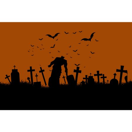 Zombies in graveyard  Illustration