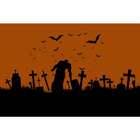 Zombies in graveyard  Illustration