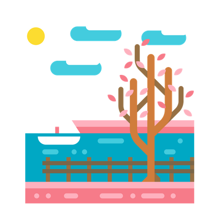 Zone de plage  Illustration