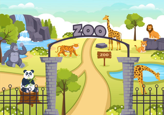 Zoo gate  Illustration