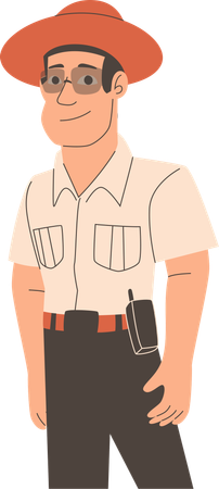 Zoo keeper giving standing pose  Illustration