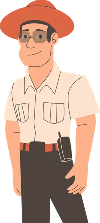 Zoo keeper giving standing pose  Illustration