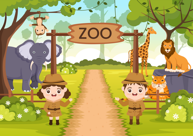 Zoo Safari  Illustration