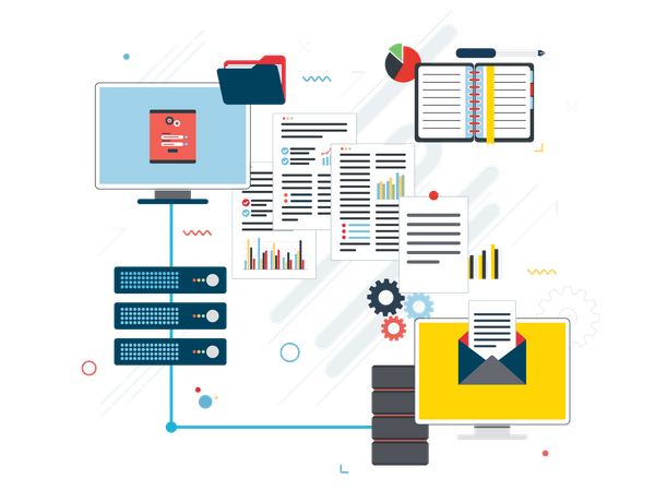 Zugriff auf Dateien vom Cloud-Server  Illustration