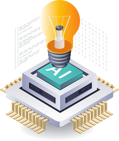 Zukünftige Trends in der künstlichen Intelligenz-Technologie  Illustration