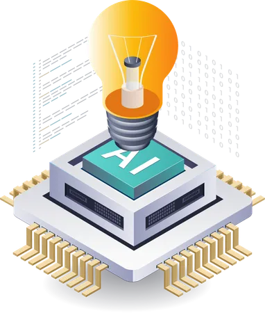 Zukünftige Trends in der künstlichen Intelligenz-Technologie  Illustration