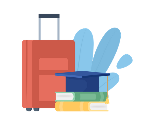 Zum Studium reisen  Illustration