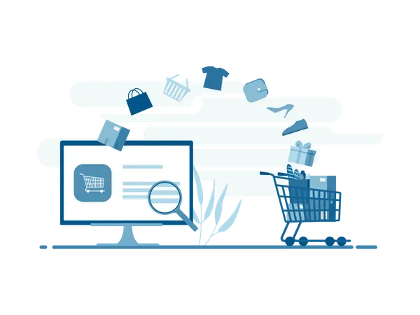 Zum Warenkorb auf der Online-Shopping-Site hinzufügen  Illustration