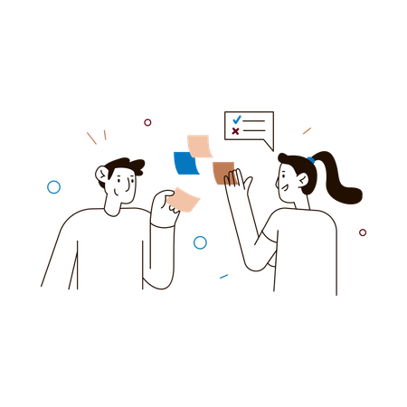 Zusammenarbeit im Teamwork  Illustration