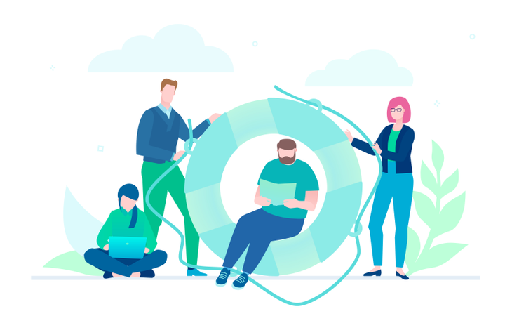 Zusammenarbeit von Unternehmen  Illustration