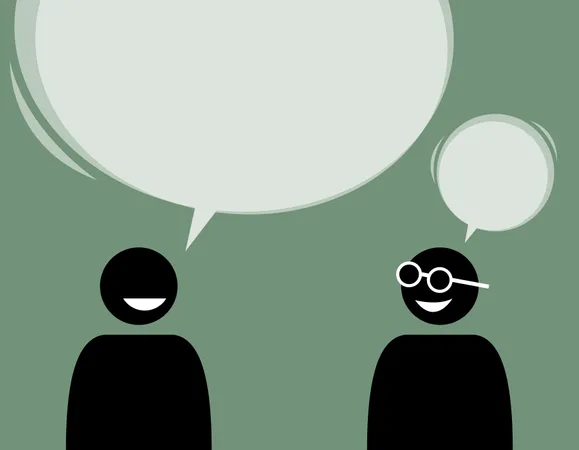 Zwei befreundete Männer reden und stimmen einander zu  Illustration