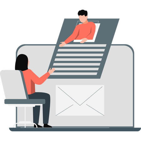 Zwei Personen, die online kommunizieren  Illustration