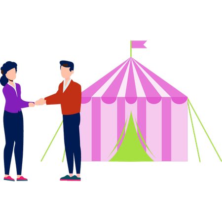 Zwei Personen geben sich die Hand  Illustration