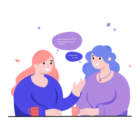 Zwei Schüler im Gespräch  Illustration