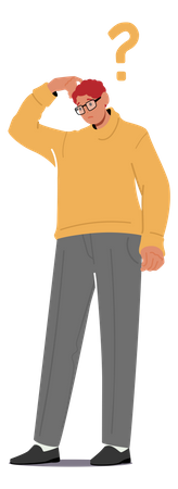 Zweifelnder Mann  Illustration