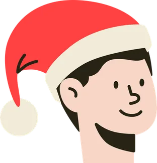 Boy Head Wearing Christmas Cap