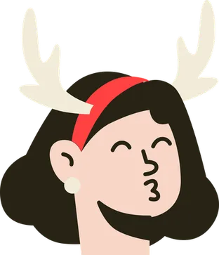 Girl Wearing Reindeer Horn